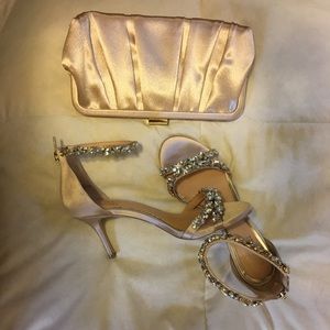 Badgley Mischka jeweled ankle strap heel